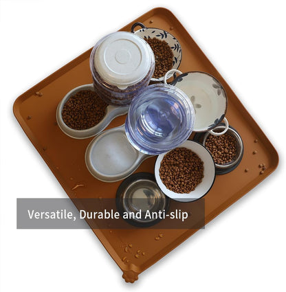 Hoki Found XX-Large Non Slip Silicone Pet Food Mats - Bowl Mats Tray - Feeding Mat for Carpet