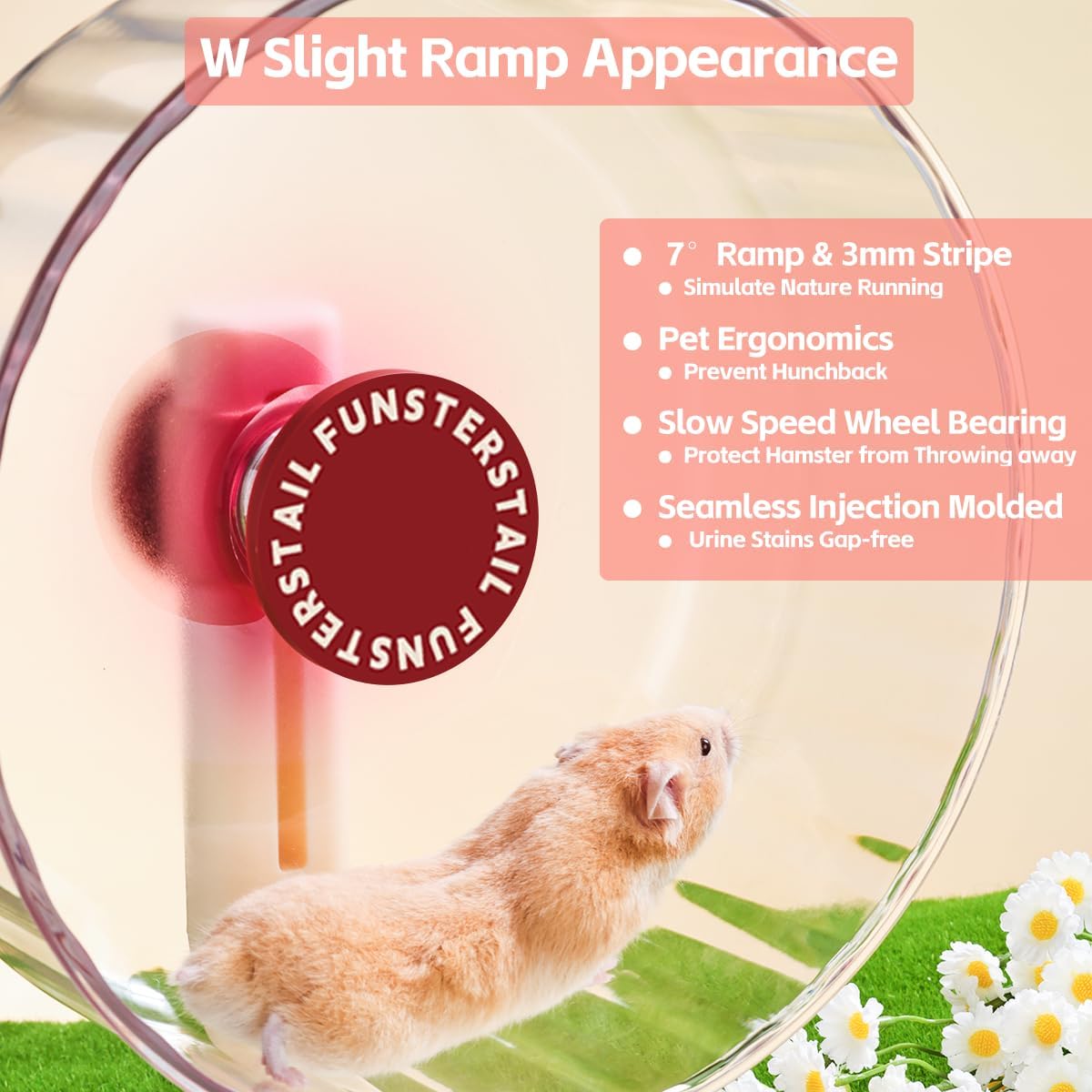 Super Silent Hamster Wheel 10.4 Inch, Magnetic Large Rat Wheel for Chinchilla, Gerbil, Guinea Pig