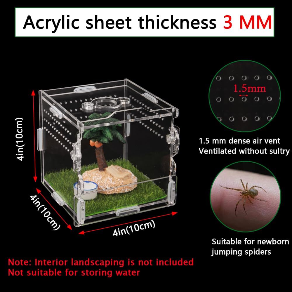 Reptile Terrarium,Tarantula Enclosure,Jumping Spider Enclosure for Tarantula Scorpion Sling Isopods