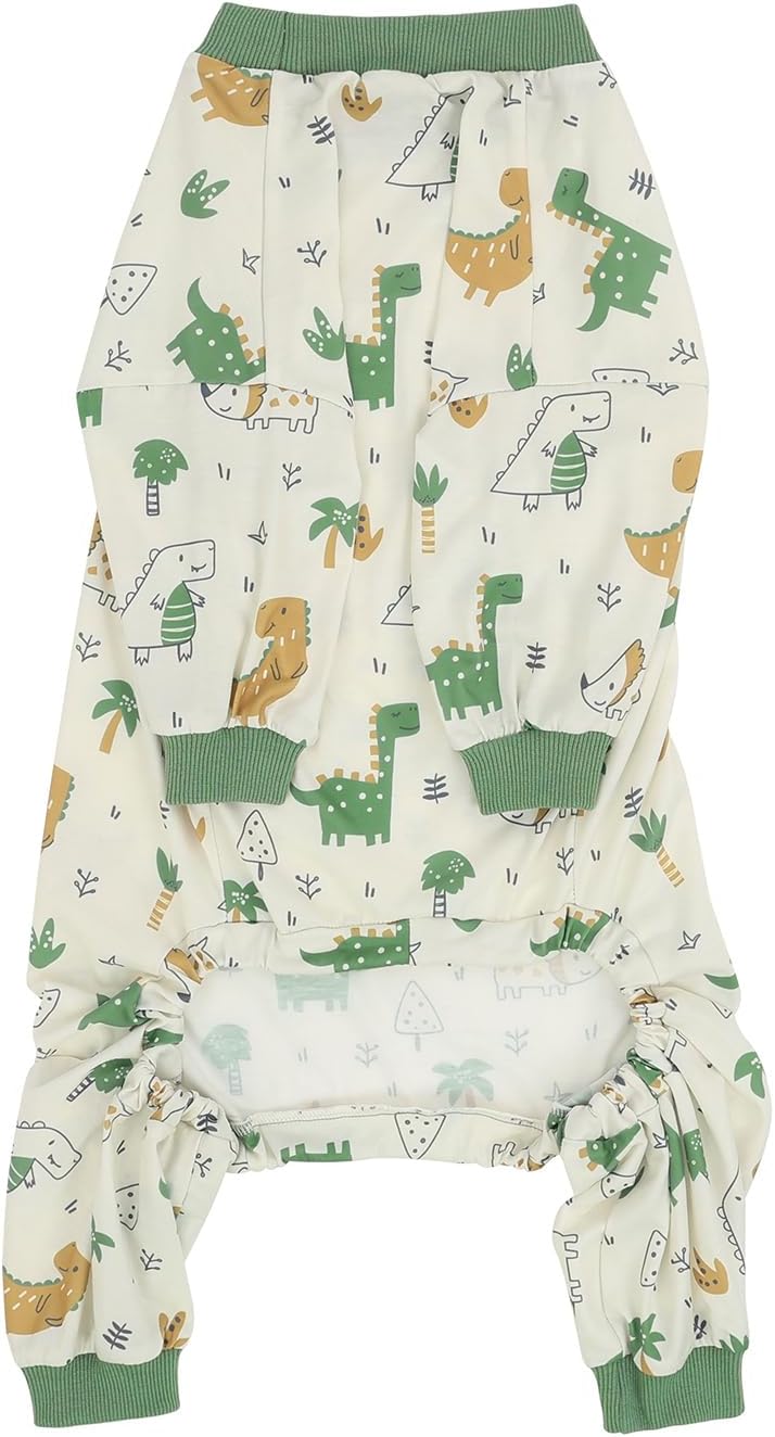 HDE Dog Pajamas One Piece Jammies Jumpsuit Pet Clothes Outfit Stretchy Lightweight Comfy Shirt Pjs