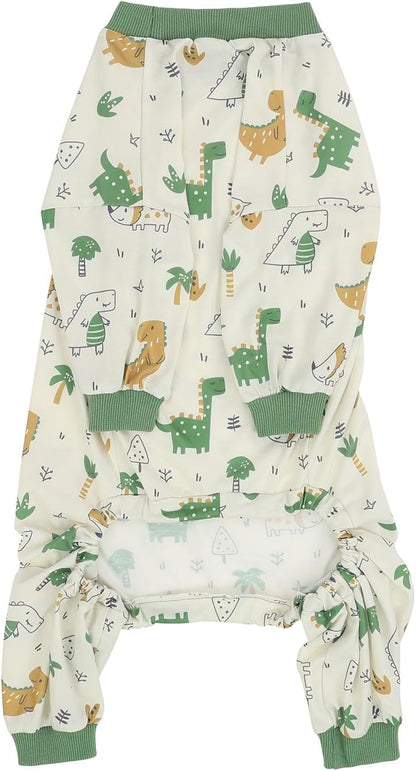 HDE Dog Pajamas One Piece Jammies Jumpsuit Pet Clothes Outfit Stretchy Lightweight Comfy Shirt Pjs