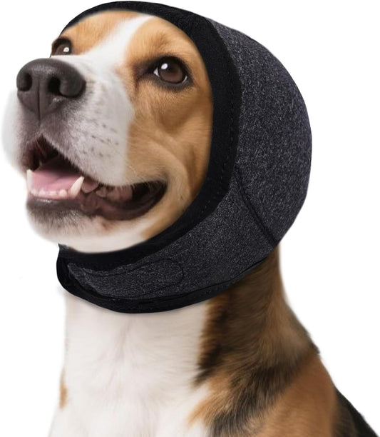 Dog Calming Hoodie, Dog Ear Muffs Noise Protection & Anxiety Relief, No Shake Ear Wraps for Dogs