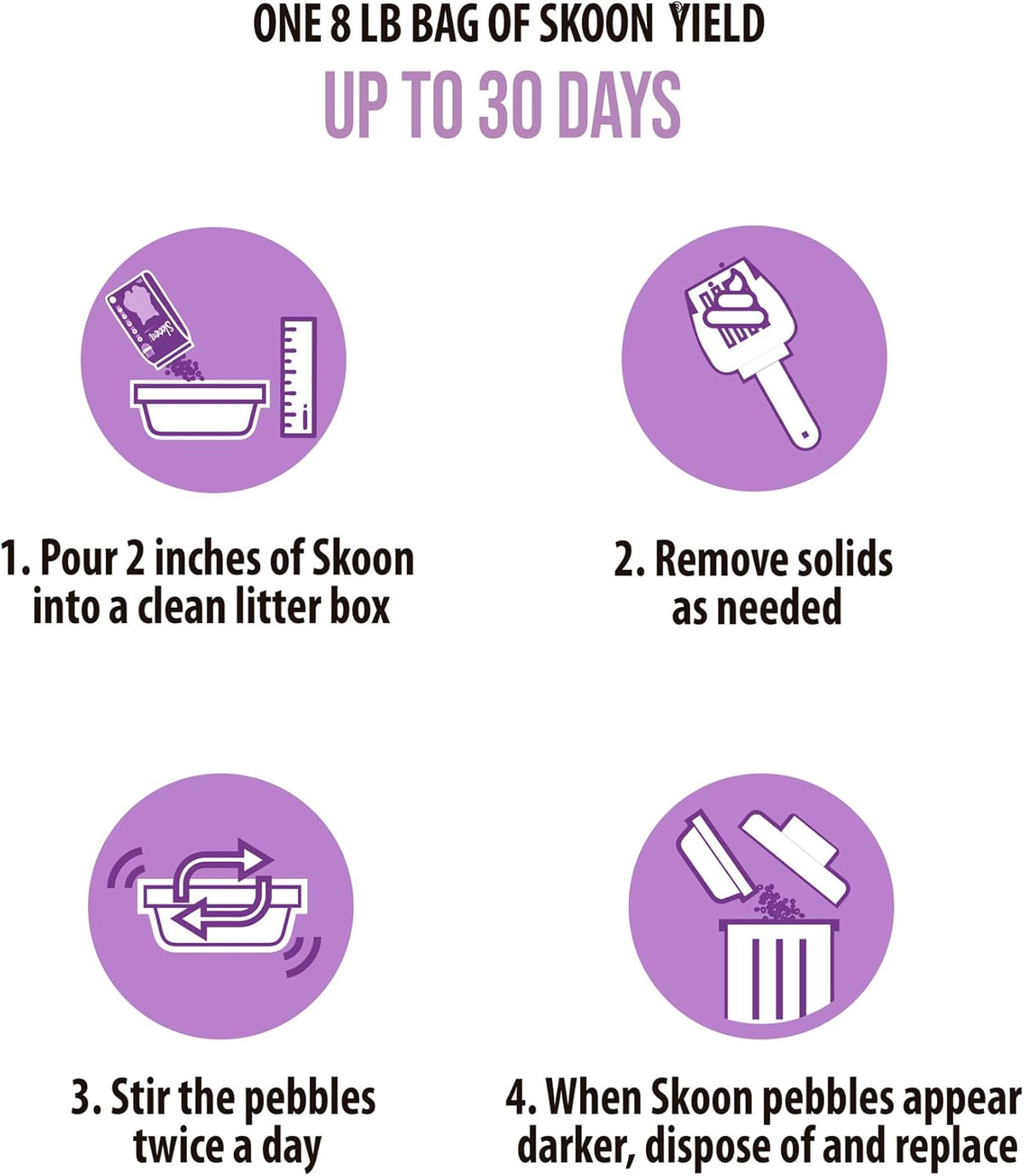 Skoon All Natural Cat Litter (1 Bag) - Lavender - Lightweight, Low Tracking, Non-Clumping Diatom