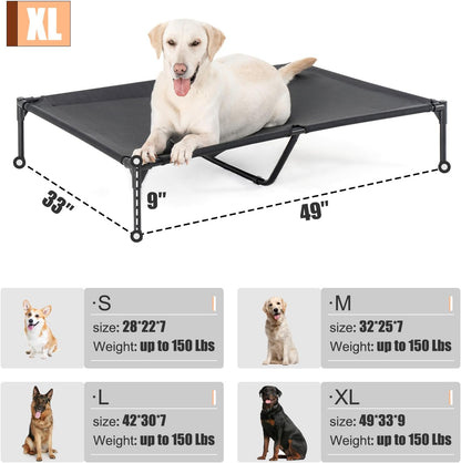 XL Elevated Dog Bed for Large Dogs, Extra Raised Dog Cot Beds, Heavy Duty Pet Cots with Durable