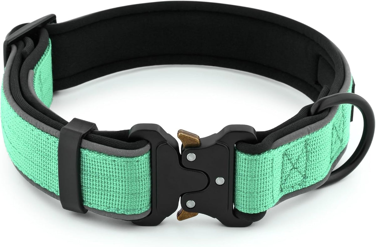 Plutus Pet Tactical Dog Collar, Reflective, Adjustable Heavy Duty Dog Collar, Soft Padded and