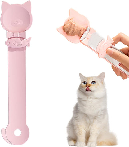 PETPAWLOVELY-1PCS Cat Treat Spoon Squeeze,Cat Strip Feeder spoon,Multi-Function Dispenser