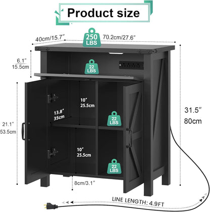 20 Gallon Aquarium Stand With Charging Station, Farmhouse Fish Tank Stand, Reptile Tank Stand