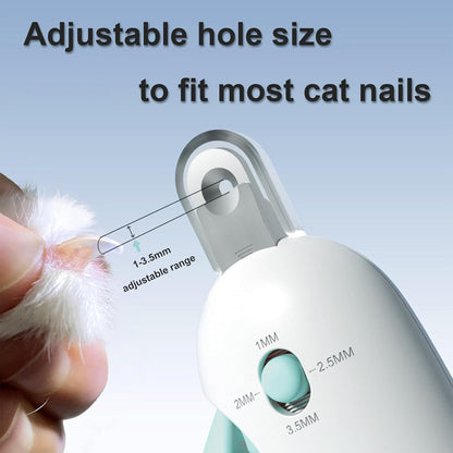 Pett Nail Clipper for Cats - Gentle Round-Hole Trimmer with Dust Storage | Adjustable Size & Hidden