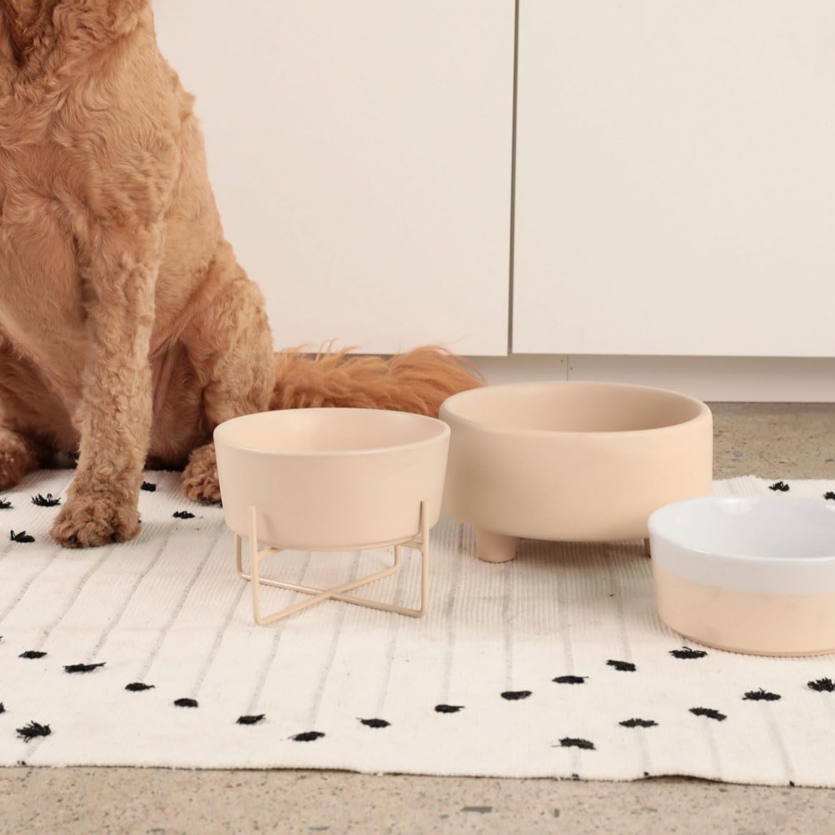 Waggo Uplift Ceramic Dog Bowl for Small Medium and Large Breeds - Heavyweight and Durable Pet Food
