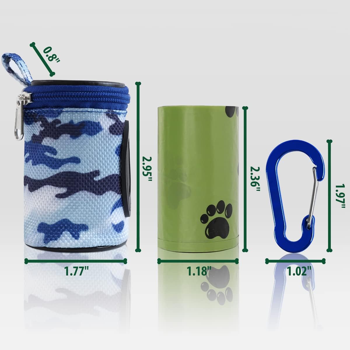 Dog Poop Bag Holder for Leash Doggie Waste Bag Dispenser Puppy Potty Carrier Small Doggy Zipper