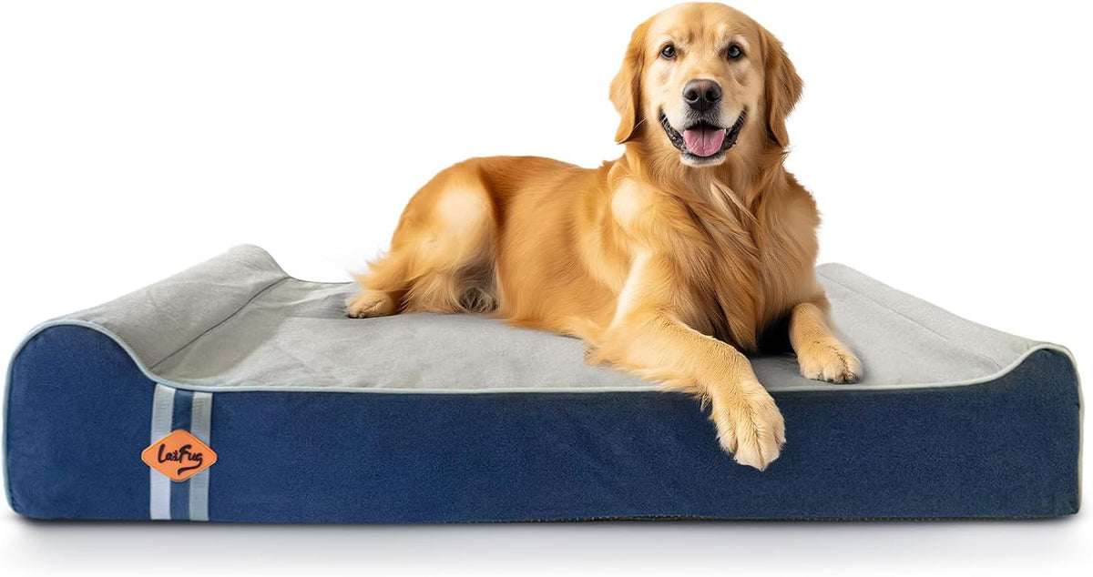 Laifug Orthopedic Memory Foam Extra Large Dog Bed Pillow (50"x36"x10", Gray Blue) Durable