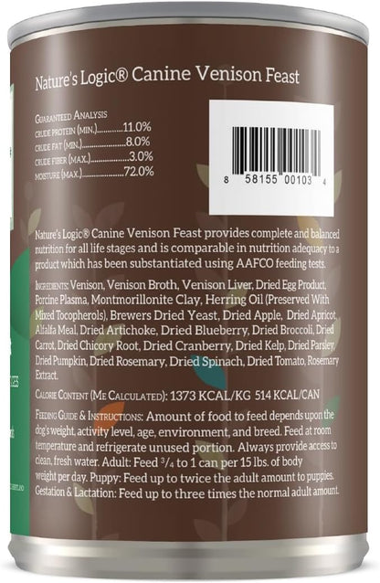Nature's Logic Grain-Free Canned Dog Food - 95% Animal Proteins - 100% Natural Wet Dog Food Cans