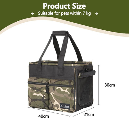Cat Carrier Bag, Foldable Pet Bag Airline Approved, Pet Travel Carrier for Medium Cats Small Cats