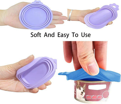 8 pack Silicone Pet Food Can Lids for 3 Standard Size Food Cans for Pet Food Cans or Canned Goods