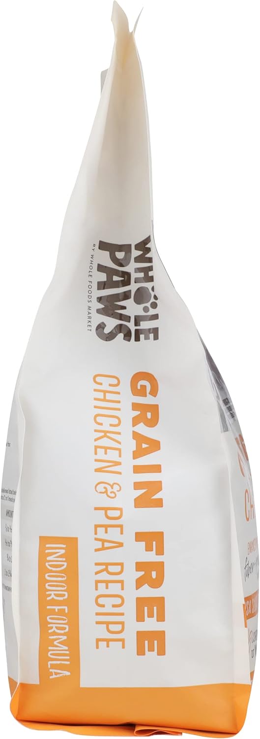 Whole Paws, Grain-Free Dry Cat Food, Chicken & Pea Recipe, Enhanced with Fiber & Prebiotics, Indoor