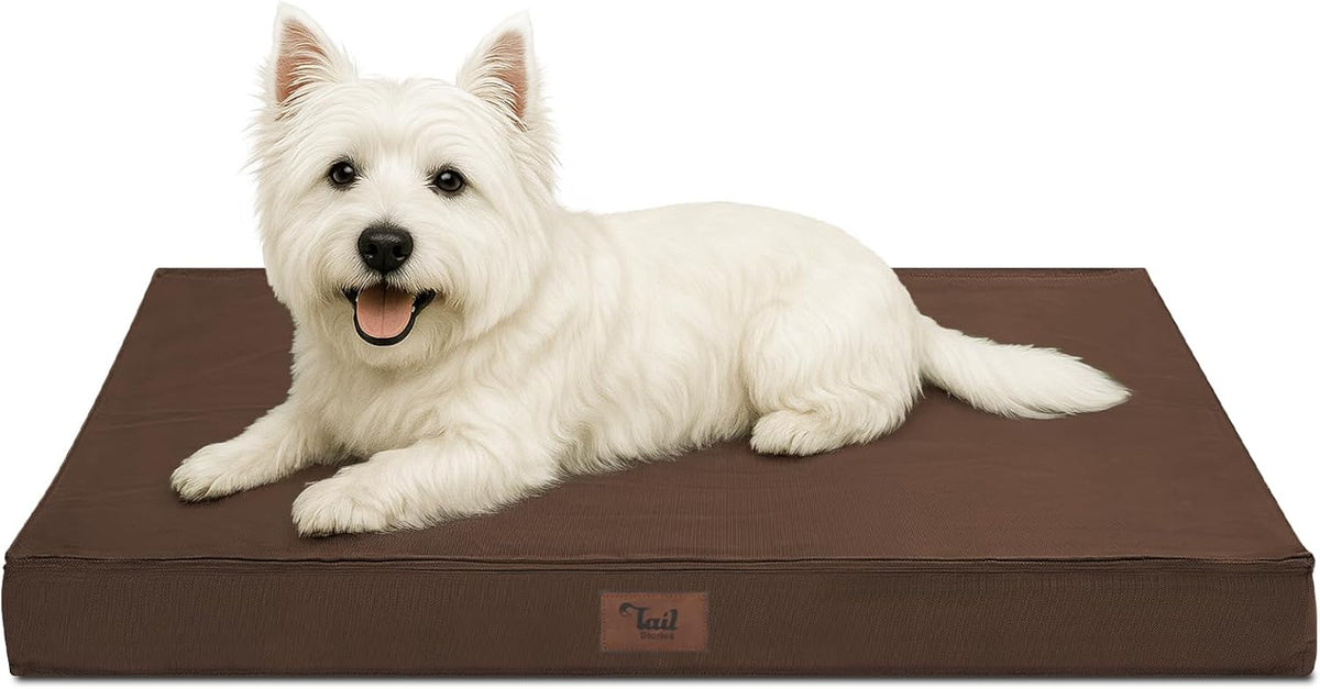 Outdoor Dog Bed for Small Dogs, Waterproof Dog Crate Bed for Small Dogs, Orthopedic Egg Crate Foam