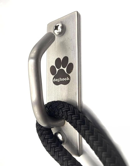 Canine Hitch- Secure Dog Leash Parking Mounted Indoor – Outdoor Wall Hook - Tie Out Stainless Steel