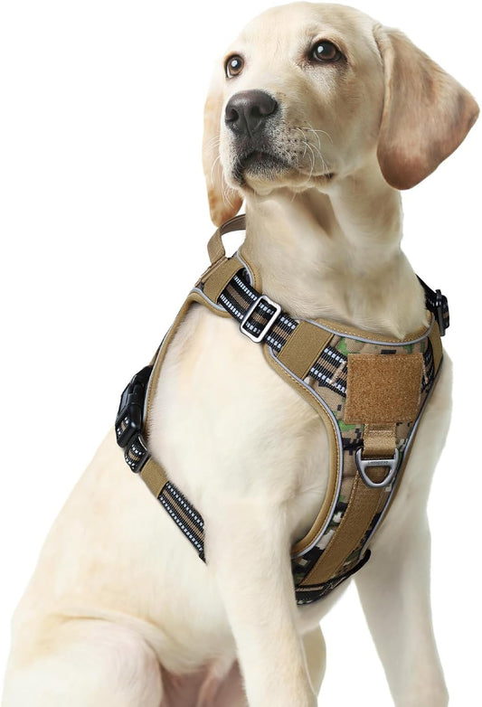 rabbitgoo Dog Harness Medium Sized No Pull, Tactical Service Pet Vest with Molle and Control