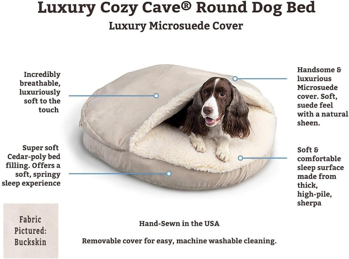 Snoozer? Luxury Microsuede Cozy Cave Pet Bed, Small, Dark Chocolate