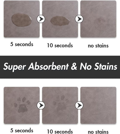 MontVoo-Absorbent Pet Feeding Mat-No Stains Pet Mat for Food and Water Bowl-Quick Dry Cat & Dog