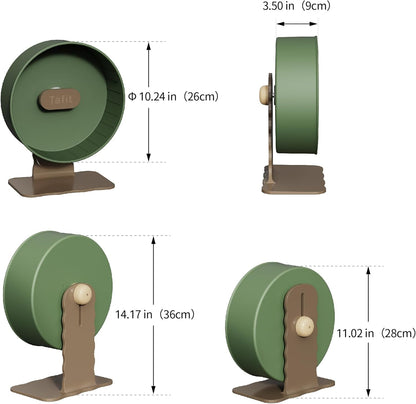 Quiet Hamster Wheel 10.2 Inch Dual-Bearings Silent Small Animals Running Exercise Wheel Height