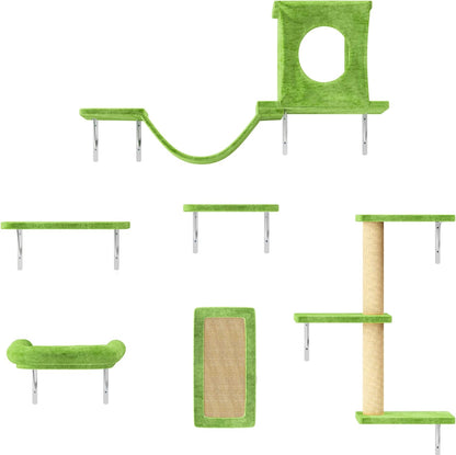 NUNU LAB Cat Wall Shelves, 6 Pcs Luxury Wall-Mounted Cat Climber Set, Indoor Cat Furniture with 1