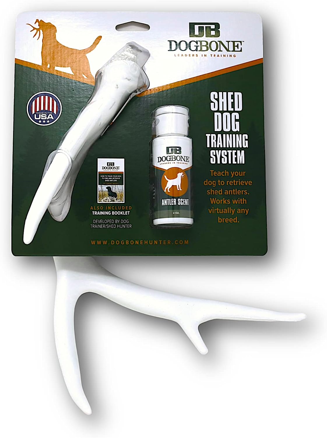 DogBone Shed Hunting Dog Training Kit – Train Your Puppy to Find Deer Antlers - Includes 2 oz Scent