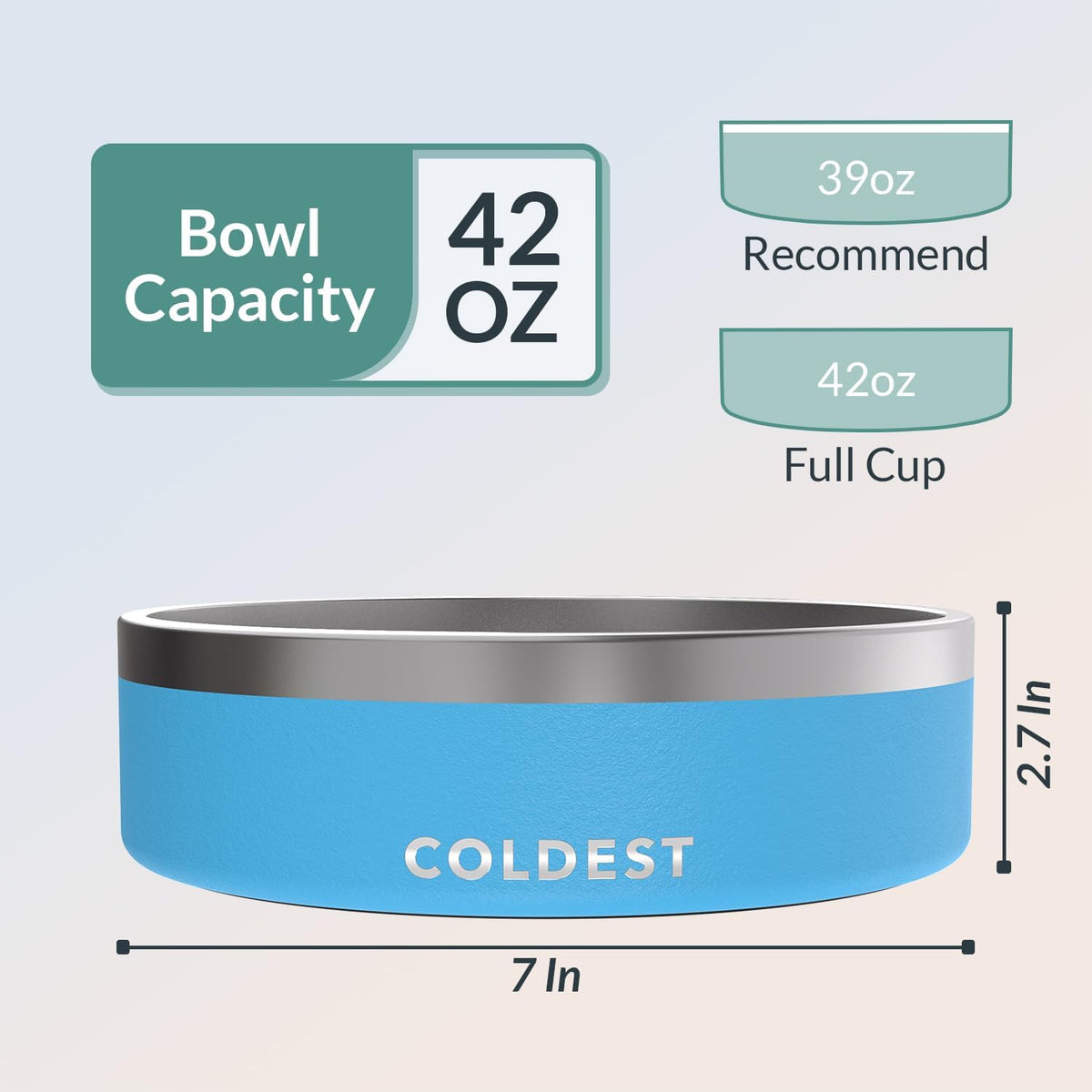 Coldest Dog Bowl - Anti Rust Metal, Non Slip, 3 Layers Insulated Stainless Steel Dog Bowls - Spill