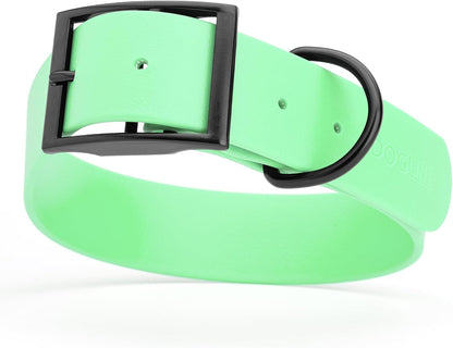 Dogline Biothane Waterproof Dog Collar Strong Coated Nylon Webbing with Black Hardware Odor- Proof