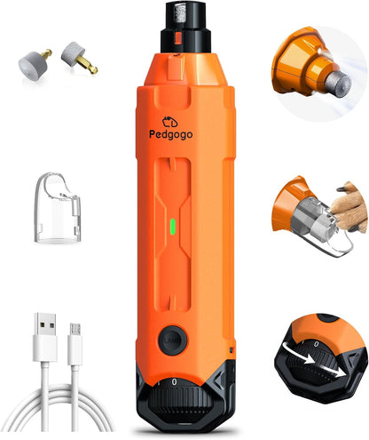 Dog Nail Grinder Super Quiet 45 db 6-Speed Pet Nail Grinder with 2 LED Lights 12000RPM & 3 Grinding
