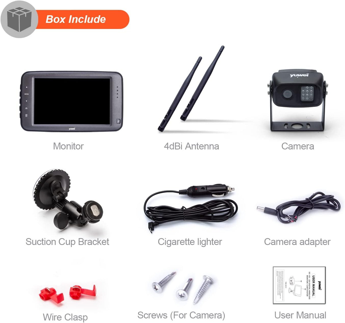 Wireless Backup Camera with 5 inch Split Screen, Ip69k Waterproof Wireless Rear View Camera with