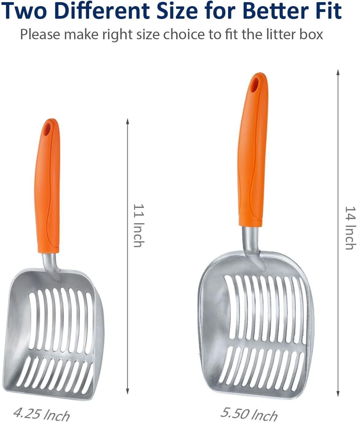 WePet Cat Litter Scoop, Aluminum Alloy Sifter, Kitty Metal Scooper, Deep Shovel, Long Handle, Poop