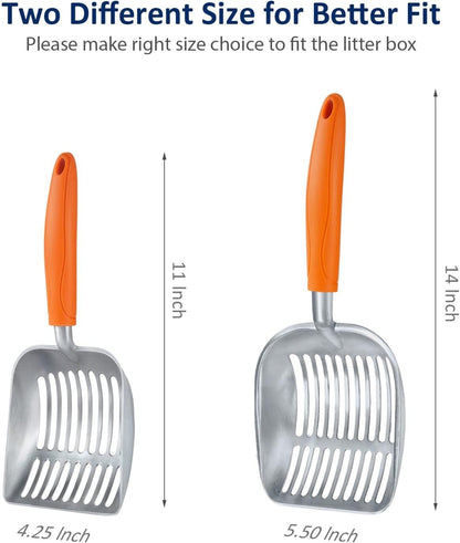 WePet Cat Litter Scoop, Aluminum Alloy Sifter, Kitty Metal Scooper, Deep Shovel, Long Handle, Poop