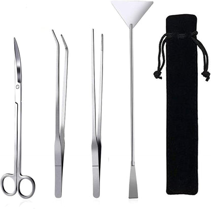 Aquarium Aquascaping Tool, Long Tweezers Scissors Spatula, 4 in 1 Stainless Steel Aquatic Plants