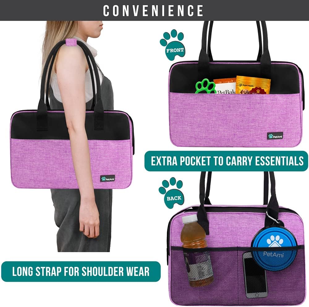 PetAmi Dog Purse Carrier for Small Dogs, Airline Approved Soft Sided Pet Carrier with Pockets