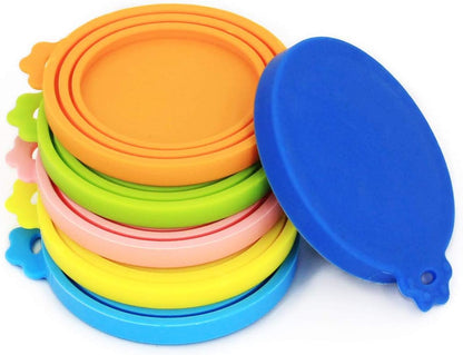 Comtim Pet Can Covers/6 Pack Silicone Dog Cat Food Can Lids/Universal Size Fit Most Standard Size
