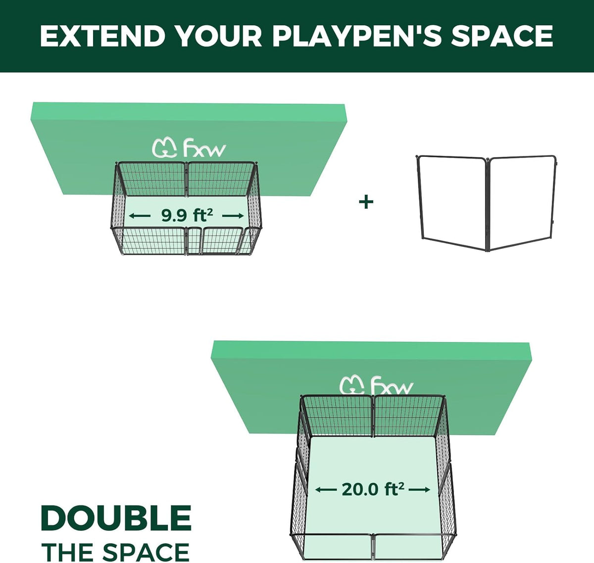 FXW Homeplus Unleashed Indoor Dog Playpen - Stress-Free and Safe Play, Heavy Duty 32 Inch 2 Acrylic