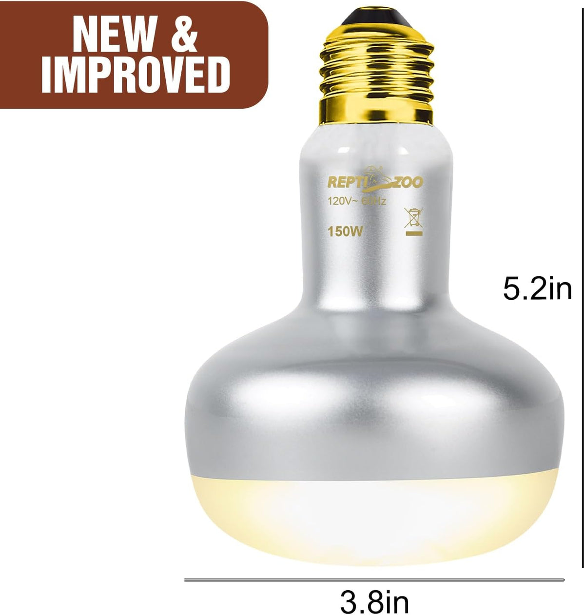 REPTI ZOO 2 Pack Heat Lamp 150W, Intense Basking Spot Simulated Natural Sunlight Heating Lamp Bulb