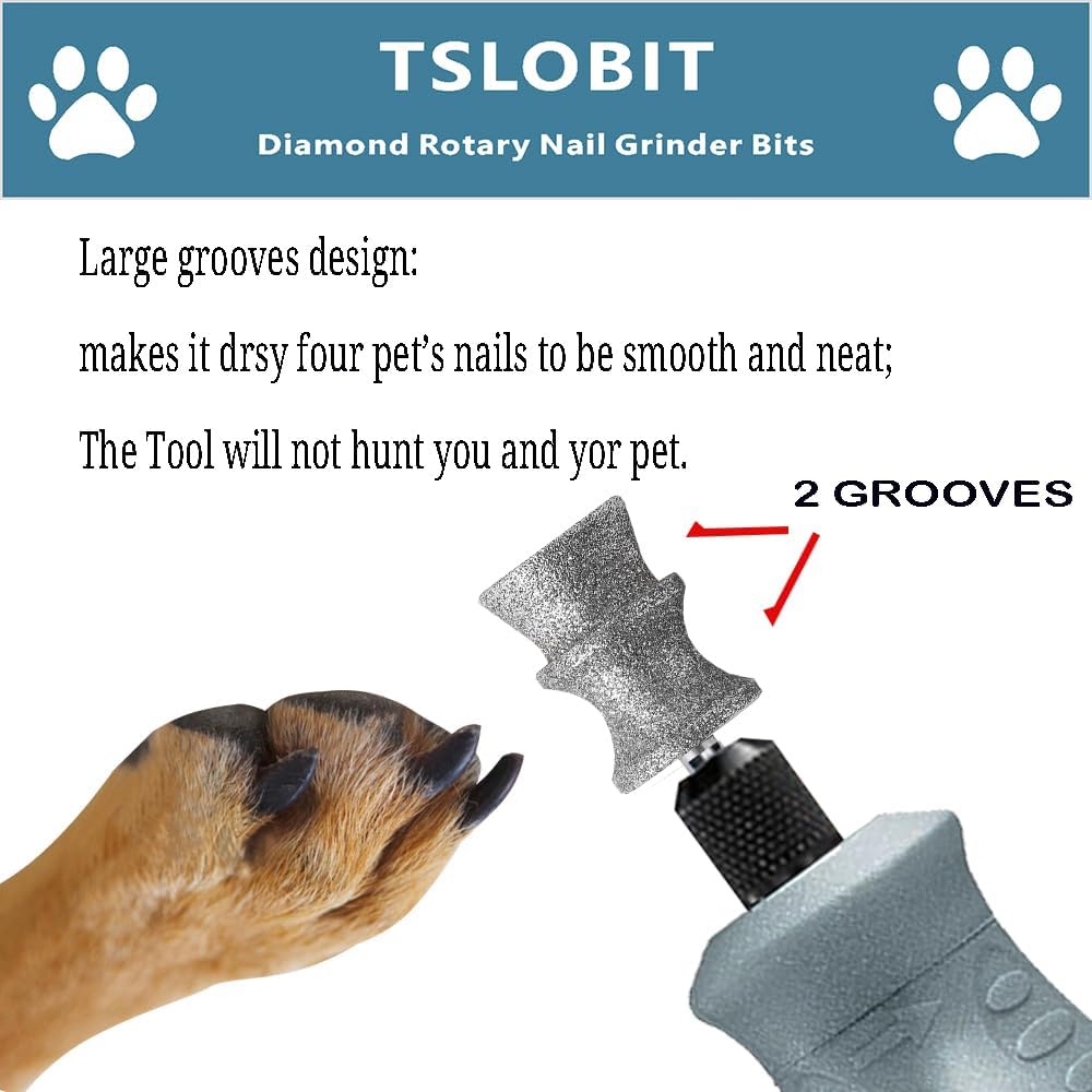 Diamond Dog Nail Grinder Attachment,1/8'' Pet Nail Grinder Wheel for Dremel Dog Nail Grinder