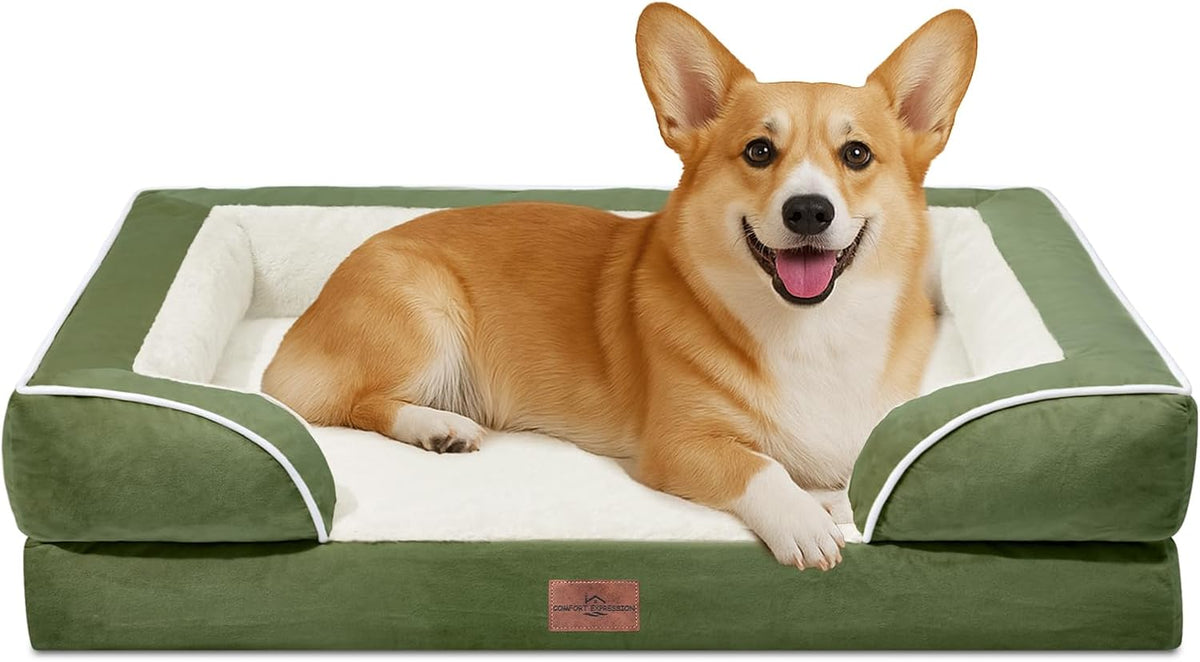 Comfort Expression Medium Dog Beds Waterproof Orthopedic Foam Dog Sofa Beds for Medium Large Dogs