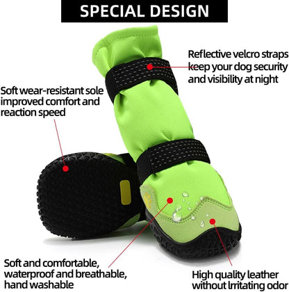 Dog Shoes for Hot Pavement Anti-Slip Dog Boots & Paw Protectors for Winter Snowy Day Summer Dog