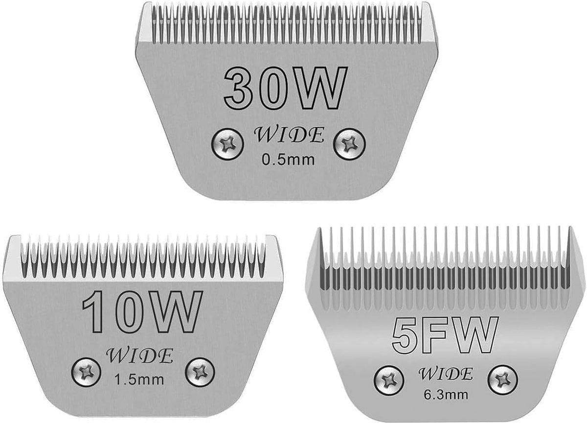 3PCS Wide Blades for Dog Grooming Blades Compatible with Andis,Oster A5,Wahl km10 Dog Clippers