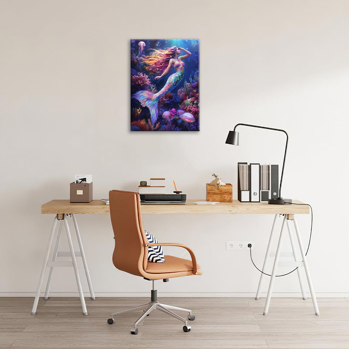 Sea Mermaid Bathroom Pictures Wall Art, Ocean Mermaid Bathroom Wall Decor, Aesthetics Framed