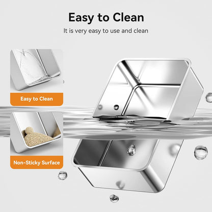 2 Pack Cat Pan Giant 28" Extra Large Stainless Steel Cat Litter Pan Metal Cat Litterbox for Big
