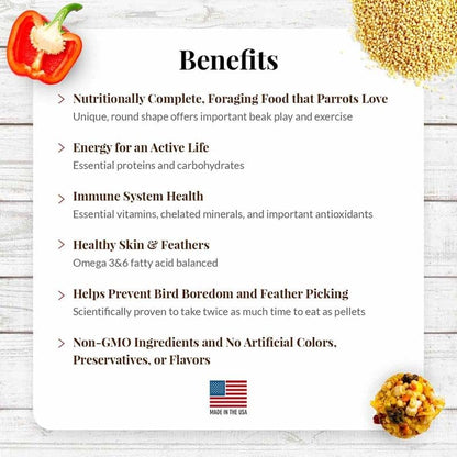 LAFEBER'S El Paso Nutri-Berries Pet Bird Food, Made with Non-GMO and Human-Grade Ingredients, for
