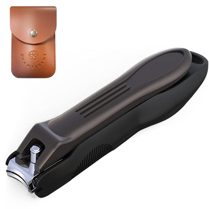 GLAMFIELDS Nail Clippers with No Splash Storage Box, Large Fingernail Toenail Clipper Detachable