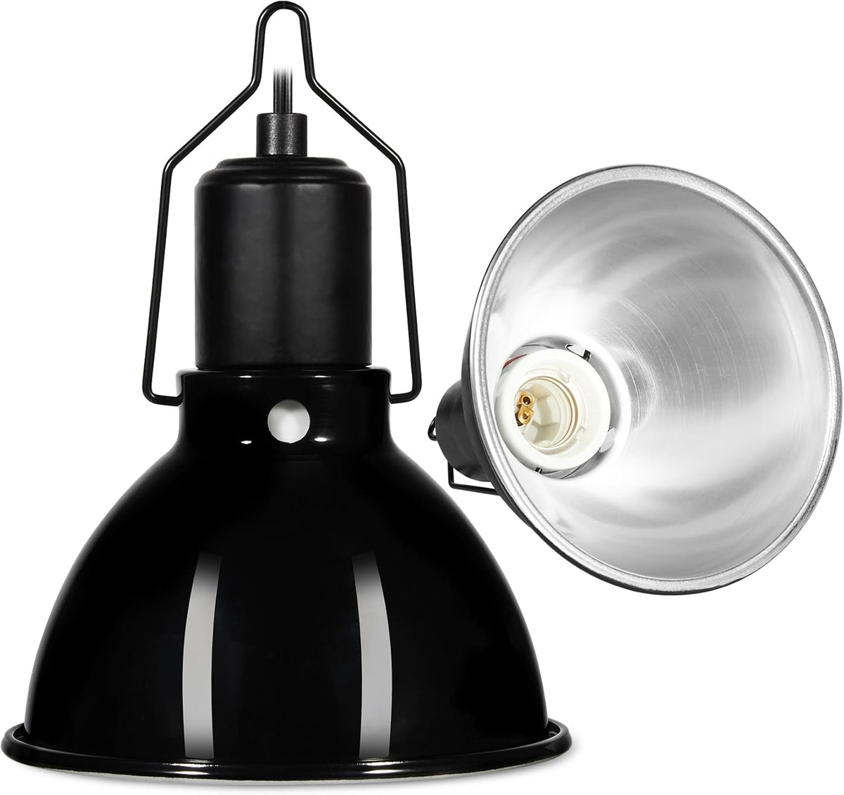 5.5 inch Dome Reptile Light Fixture Reptile Heat Lamp UVB Light Fixture for Bearded Dragon, Lizard