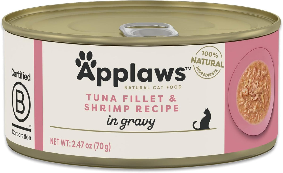 Applaws Natural Wet Cat Food in Gravy, Limited Ingredient Canned Wet Cat Food, No Additives, Made
