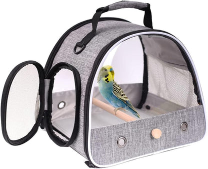 Small Bird Travel Carrier, Portable Bird Travel Cage for Parakeet, Parrot, Budgie, Guinea Pig