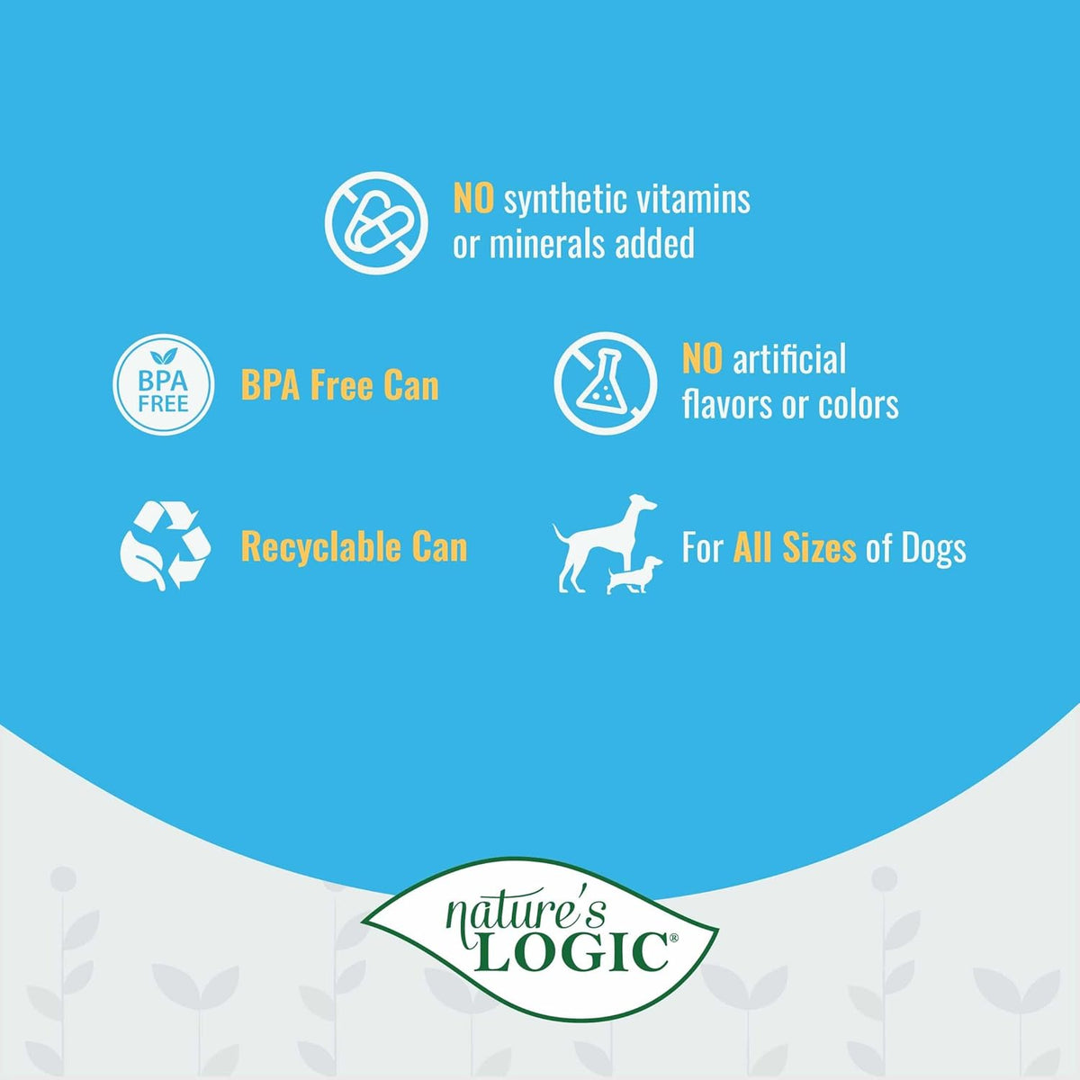 Nature's Logic Grain-Free Canned Dog Food - 90% Animal Proteins - 100% Natural Wet Dog Food Cans